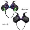 RAZKO Mouse Ears Headband, Sequin Maleficent Mouse Ears Hairband Mice ears Headband for Women Girls Hair Accessories (Flaming Maleficent) view 3