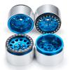35mm Width RC 1.9" Beadlock Wheel Rims, 4pcs Metal Wheel Hubs for 1/10 Axial Scx10 SCX10 II Scx10 III D90 D110 TRX-4 (Blue & Black) view 4