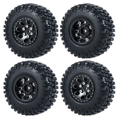 4Pcs 1.0" Beadlock 50 * 20mm/54 * 23mm Wheel Rims Tires Set for 1/24 RC Crawler Car Axial SCX24 90081 AXI00001 AXI00002 Part (Color : Pink)