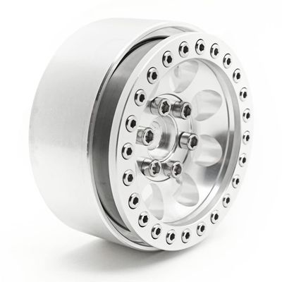 Metal Alloy 1.9'' Beadlock Wheel Rims 25mm Width for Axial SCX10 CC01 D90 1/10 RC Crawler Car Parts (Color : Silver 1pcs)