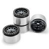 35mm Width RC 1.9" Beadlock Wheel Rims, 4pcs Metal Wheel Hubs for 1/10 Axial Scx10 SCX10 II Scx10 III D90 D110 TRX-4 (Titanium & Black) view 1