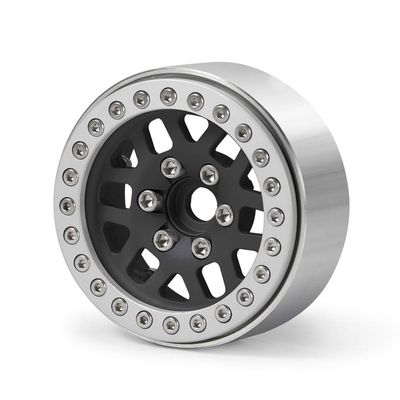 1/2/4PCS 1.9 Inch Metal Alloy Beadlock Wheel Rims for Axial SCX10 90046 90047 CC01 TRX4 1/10 RC Crawler Car Parts ( Color : Black Sliver 1pcs )