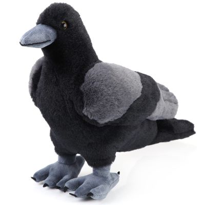 Aoriher 12 Inch Crow Plush Stuffed Animal Soft Black Fluffy Plush Toy Realistic Bird Stuffed Animal for Home Decoration Pet Party Favors Collection Supplies