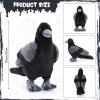 Aoriher 12 Inch Crow Plush Stuffed Animal Soft Black Fluffy Plush Toy Realistic Bird Stuffed Animal for Home Decoration Pet Party Favors Collection Supplies view 2