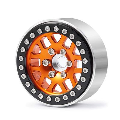 BAIJAC 1/2/4PCS 1.9 Inch Metal Alloy Beadlock Wheel Rims for Axial SCX10 90046 90047 CC01 TRX4 1/10 RC Crawler Car Parts ( Color : Orange 1pcs )
