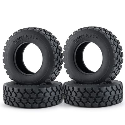 22/25/28/30mm Rubber Tyres Wheel Tires for Tamiya 1/14 RC Trailer Tractor Truck Front & Rear Wheel Rims Accessories Part (Color : 4Pcs Style 2)