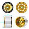 35mm Width RC 1.9" Beadlock Wheel Rims, 4pcs Metal Wheel Hubs for 1/10 Axial Scx10 SCX10 II Scx10 III D90 D110 TRX-4 (Gold & Black) view 2