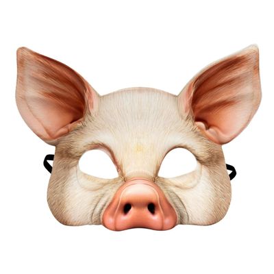 Dzrige Halloween Pig Mask Scary Half Face Pig Mask for Halloween Masquerade Carnival Tricky Party Cosplay Props