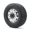 2PCS CNC Metal Alloy Front Wheel Hub Rim with 28mm Width Black Rubber Tires for 1/14 Tamiya RC Trailer Tractor Truck (Color : 1Pcs Tire) view 2