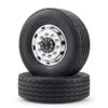 2PCS CNC Metal Alloy Front Wheel Hub Rim with 28mm Width Black Rubber Tires for 1/14 Tamiya RC Trailer Tractor Truck (Color : 1Pcs Tire) view 4