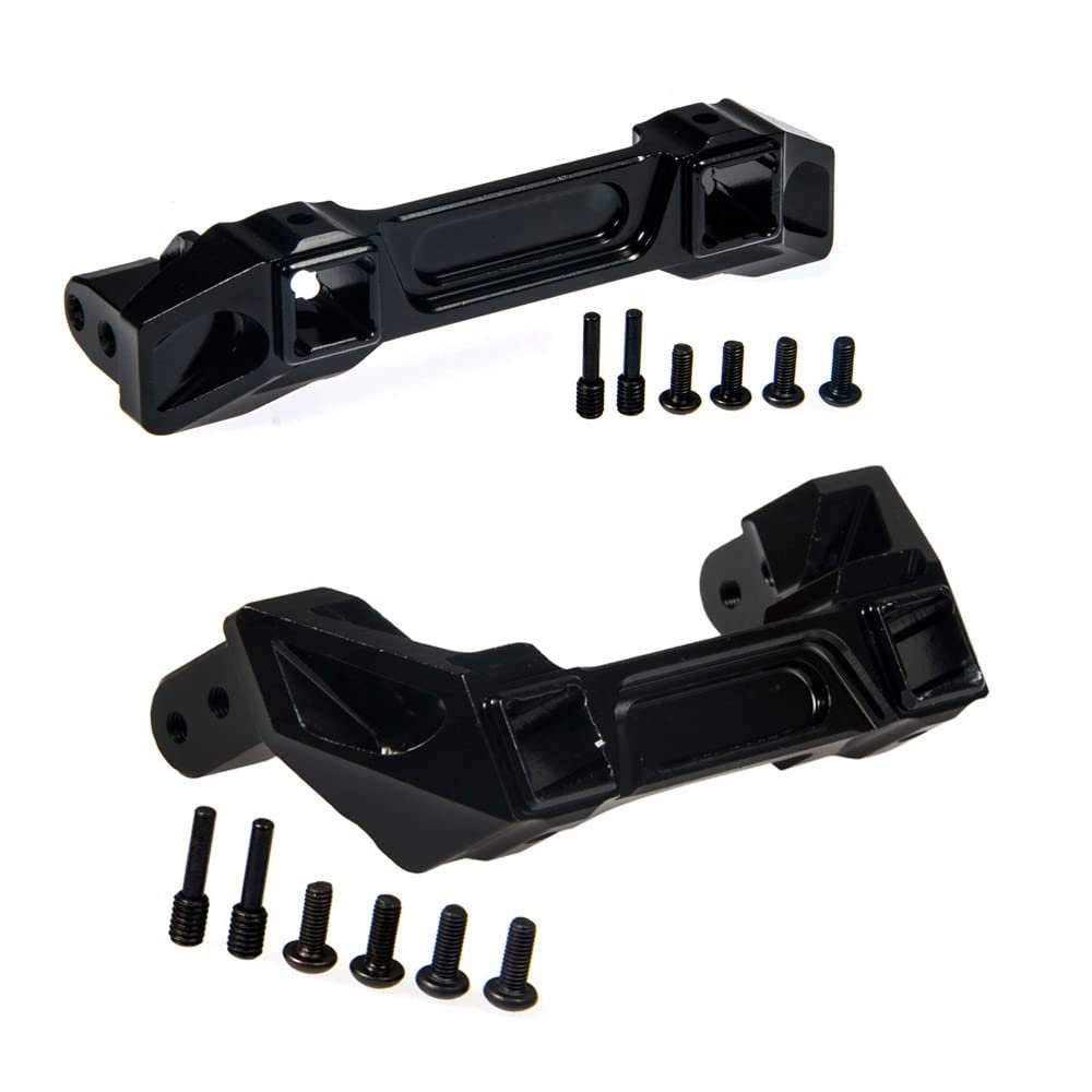 Aluminum Alloy Front & Rear Bumper Mounts Bracket for Traxxas TRX-4 1/10 RC Crawler Car Upgrade Parts Accessories (Color : Black 1Set)