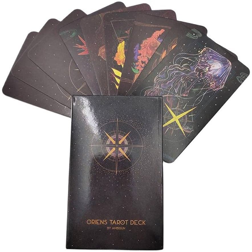 ZXKYZR8 Oriens Tarot, 78Pcs Coated Paper Tarot Cards Deck for Beginners to Professional, Board Game, Entertainment Parties Divination Deck Set Gifts Collect for Expert Readers Lover