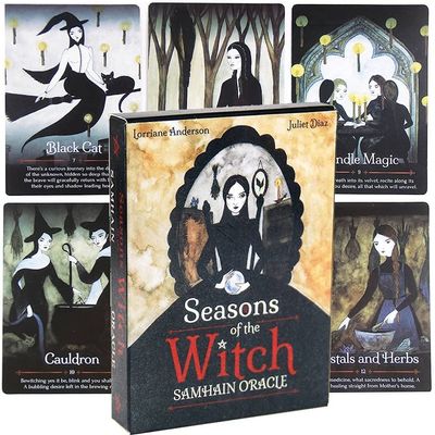 ZXKYZR8 Seasons of The Witch Oracles, 44Pcs Coated Paper Tarot Cards Deck for Beginners to Professional, Board Game, Entertainment Parties Divination Set Gifts Collect for Expert Readers Lover
