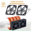 RC Cooling Fans 16000RPM,40mm Dual Car Motor Cooling Fans with Metal Heatsink for 1/5 1/6 Scale RC Car Truck Diameter 55-58mm Motor (Orange) view 2