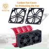 RC Cooling Fans 16000RPM,40mm Dual Car Motor Cooling Fans with Metal Heatsink for 1/5 1/6 Scale RC Car Truck Diameter 55-58mm Motor (Red) view 2