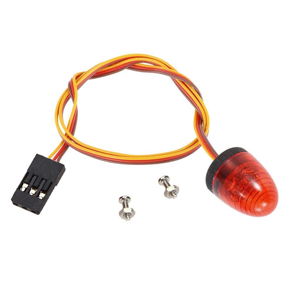 LAFEINA 5 Modes Ultra Bright LED Lights Rotating Flashing Police Lamp for 1/8 1/10 RC Mode Crawler Truck Short Course Car CC01 D90 SCX10 4WD (10x15mm, Red)