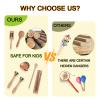 Wooden Musical Instruments Set for Toddlers 1-3, Natural Wood Percussion Instruments Xylophone Gift Set for Girls Boys Kids ,Preschool Educational Musical Toys with Storage Bag (Log Color) view 2