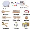 Wooden Musical Instruments Set for Toddlers 1-3, Natural Wood Percussion Instruments Xylophone Gift Set for Girls Boys Kids ,Preschool Educational Musical Toys with Storage Bag (Log Color) view 4