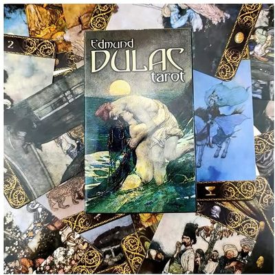 ZXKYZR8 Edmund Dulac Tarot, 78Pcs Coated Paper Tarot Cards Deck for Beginners to Professional, Board Game, Entertainment Parties Divination Deck Set Gifts Collect for Expert Readers Lover