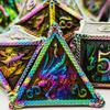 HAOMEJA DND Dice Metal Dragon Set Dice 7 Role Playing Dice D&D Solid Dice Dungeons and Dragons (Colorful Black) view 1