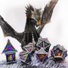 HAOMEJA DND Dice Metal Dragon Set Dice 7 Role Playing Dice D&D Solid Dice Dungeons and Dragons (Colorful Black) view 2