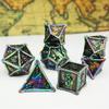 HAOMEJA DND Dice Metal Dragon Set Dice 7 Role Playing Dice D&D Solid Dice Dungeons and Dragons (Colorful Black) view 4