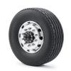 2PCS CNC Metal Alloy Front Wheel Hub Rim with 28mm Width Black Rubber Tires for 1/14 Tamiya RC Trailer Tractor Truck (Color : 1Pcs Wheel Rim) view 2
