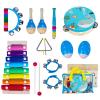 Wooden Musical Instruments Set for Toddlers 1-3, Natural Wood Percussion Instruments Xylophone Gift Set for Girls Boys Kids ,Preschool Educational Musical Toys with Storage Bag view 1