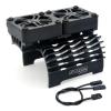 Surpass Hobby RC Cooling Fans 16000RPM,40mm Dual Car Motor Cooling Fans with Metal Heatsink for 1/5 1/6 Scale RC Car Truck Diameter 55-58mm Motor (Black) view 1