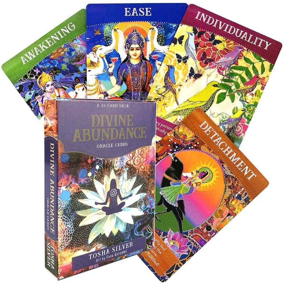 ZXKYZR8 Divine Abundance Oracle Cards Fortune-Telling 52 PCS Full English Divination Cards, Family Gatherings, Entertainment Parties Gifts for Beginners, Expert Readers(English Edition)