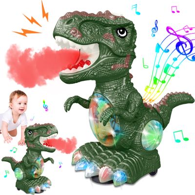 GDBAQAN Dinosaur Toys for 3 Year Old Boy,Roar Music and Lights Toddler Toy for Boys Girls Age 3-4,Moving Dino Baby Toy with 1 Wheel,Electric Dinosaur Toy for Kids 3-5,Easter Christmas Birthday Gifts