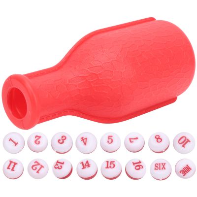 Alvinlite Numbered Dice with Shaker Bottle 16pcs, Billiard Supplies Entertainment Games Portable Tiny Refine Exquisite Dice *213 (Red) Billiard