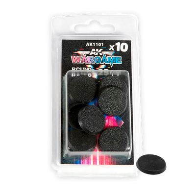 AK Interactive: Plastic Bases: Round Base 25mm (10 Units) AKI 1101