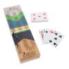 Pacific Shore Games Canoe Cribbage Board Game Set, Placid Nautical Print, Continuous 3 Track Travel Cribbage Boards Unique, Wooden Board Games for Adults, 9 Metal Cribbage Pegs, 12 Inches view 1