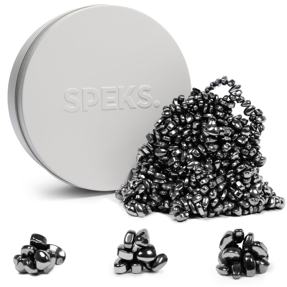 Speks Crags Ferrite Putty | 1,000+ Ferrite Stones in a Tin, Fidget Toy for Adults & Teens 14+, Desk Toy for Office, Stress Relief | White, Large