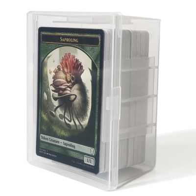 PRODUCT80 8 Pack BitsBins 100+ Card Box with Unique Inner Wall Design, Holds 142 Un-sleeved or 75 Sleeved Standard Playing Cards, Compatible with MTG and Pokemon Cards, Snap Tight Lid