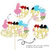 1 PCS Magic Alice Glitter Magical Poker Bunny Bowl Clock Fairy Happy Birthday Cake Pick for Baby Shower Kids Girls Birthday Tea Party Cake Decorations view 2