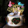 1 PCS Magic Alice Glitter Magical Poker Bunny Bowl Clock Fairy Happy Birthday Cake Pick for Baby Shower Kids Girls Birthday Tea Party Cake Decorations view 4