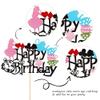 1 PCS Alice Happy Birthday Cake Topper Glitter Magical Poker Bunny Bowl Clock Fairy Eat Me Cake Pick Decorations for Magic Alice Theme Tea Party Baby Shower Kids Birthday Party Supplies view 3