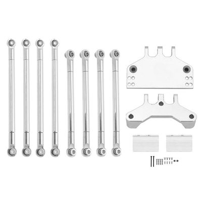 Greendhat Metal Link Rod and Servo Mount Linkage Bracket for MN G500 MN86 MN86S MN86K MN86KS 1/12 RC Crawler Car Upgrade Parts ( Color : Silver )