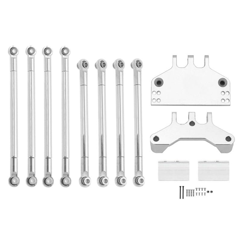 Greendhat Metal Link Rod and Servo Mount Linkage Bracket for MN G500 MN86 MN86S MN86K MN86KS 1/12 RC Crawler Car Upgrade Parts ( Color : Silver )