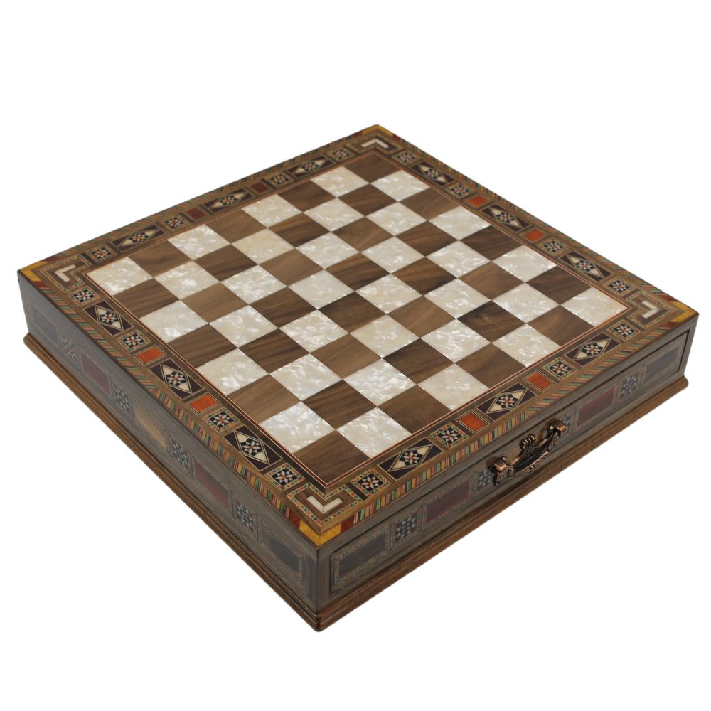 15" Walnut Chessboard with Drawer, ONLY Board, Walnut Chessboard, Handmade Board