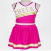 Aislor Kids Girls Cheerleading School Uniform Cheer Leader Cosplay Halloween Costume Crop Top with Pleated Skirt Hot Pink 14 Years view 3