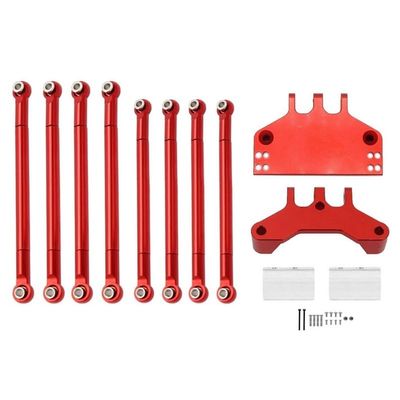 Greendhat Metal Link Rod and Servo Mount Linkage Bracket for MN G500 MN86 MN86S MN86K MN86KS 1/12 RC Crawler Car Upgrade Parts ( Color : Red )