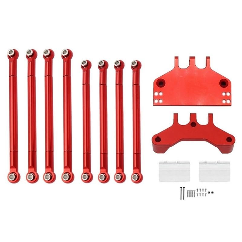 Greendhat Metal Link Rod and Servo Mount Linkage Bracket for MN G500 MN86 MN86S MN86K MN86KS 1/12 RC Crawler Car Upgrade Parts ( Color : Red )