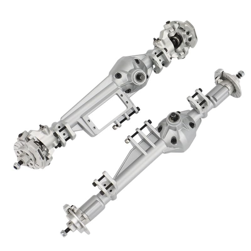 Greendhat Metal Complete Front & Rear Axle for Axial RBX10 Ryft 1/10 RC Cralwer Car Upgrade Parts Accessories ( Color : Silver )