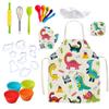 DAISHA Kids Cooking and Baking Set, Cartoon Apron Hat Sleeves Cookware, Ultimate Kids Baking DIY Gift for Girls and Boys. view 1