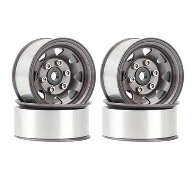 4PCS 1.55 Metal Beadlock Wheel Rim Hub for 1/10 RC Crawler Car Axial Yeti Jr 90069 RC4WD D90 TF2 Tamiya CC01 LC70 MST,5 ( Color : Light Grey )