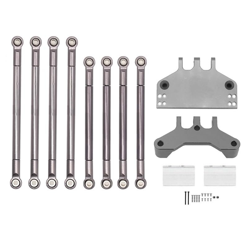 Metal Link Rod and Servo Mount Linkage Bracket for MN G500 MN86 MN86S MN86K MN86KS 1/12 RC Crawler Car Upgrade Parts ( Color : Gray )