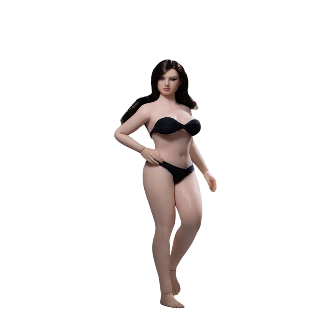 1/12 Scale Action Figure,6 inch Female Super-Flexible Slightly Fat Pale Skin Middle Bust Action Figure Doll Collection T04A
